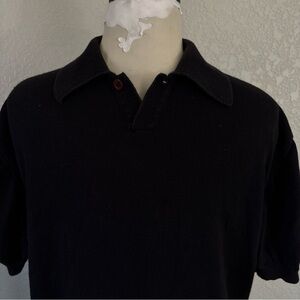 BACHRACH Men’s Golf Polo Shirt Black 100% Combed Cotton Short Sleeve Size Medium